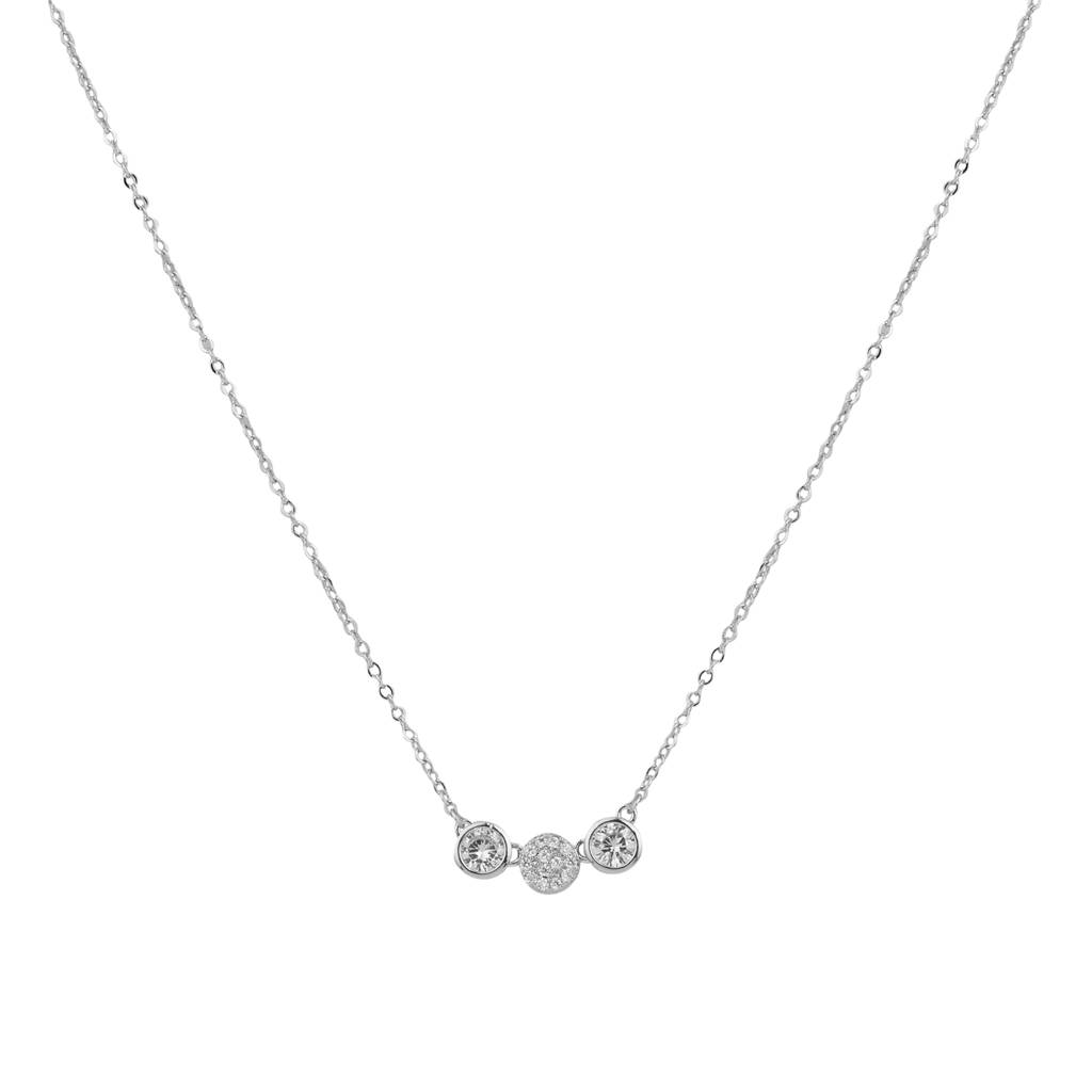 Three Stone Neckalce : WNK91LBSLV