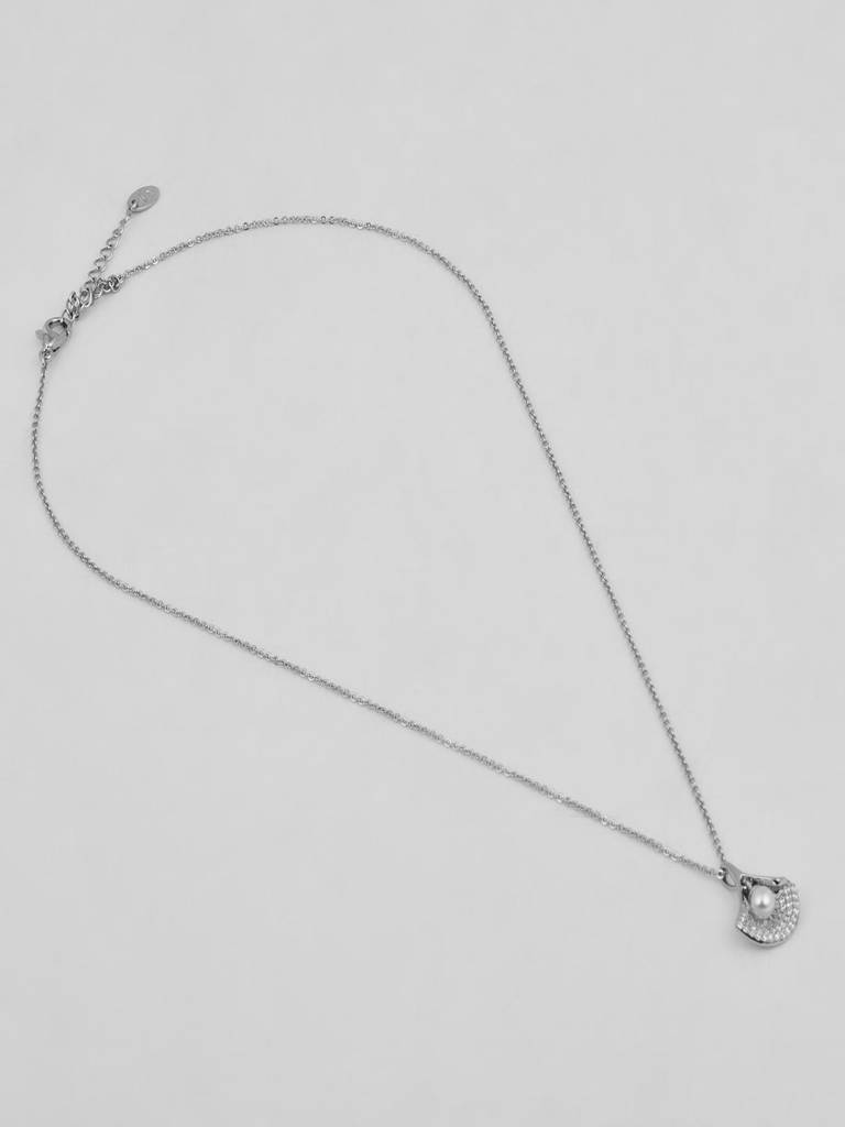 Ad Stone & Pearl Pendant Necklace : WNK94LBSLV