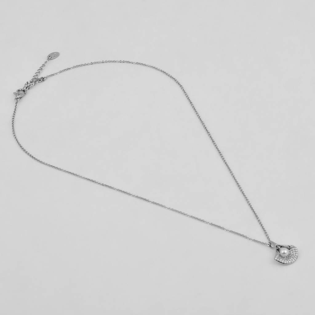 Ad Stone & Pearl Pendant Necklace : WNK94LBSLV