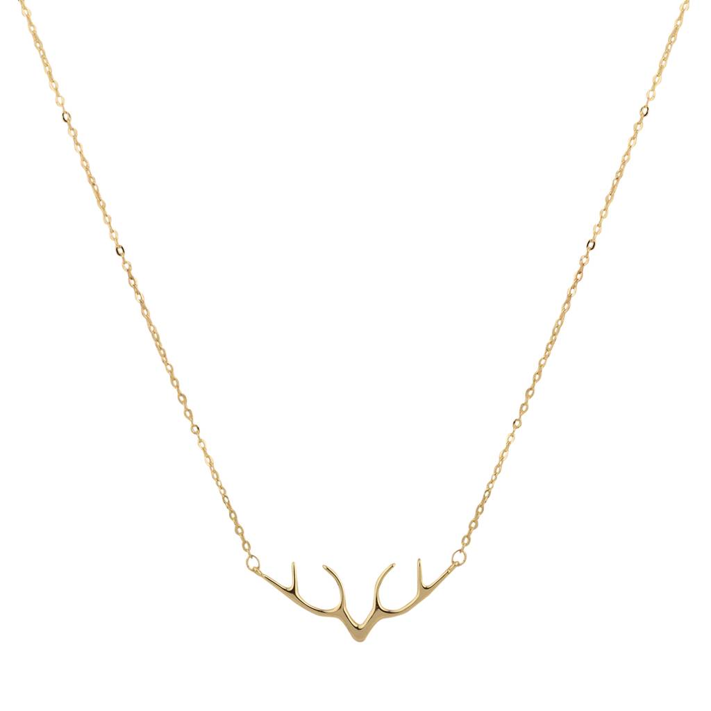 Reindeer Pendant Necklace : WNK98LBGLD