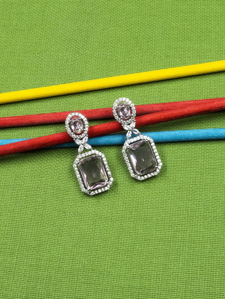 Sparkling Diamond Crystal Stud Earrings : ADEarrings9CrystalPink