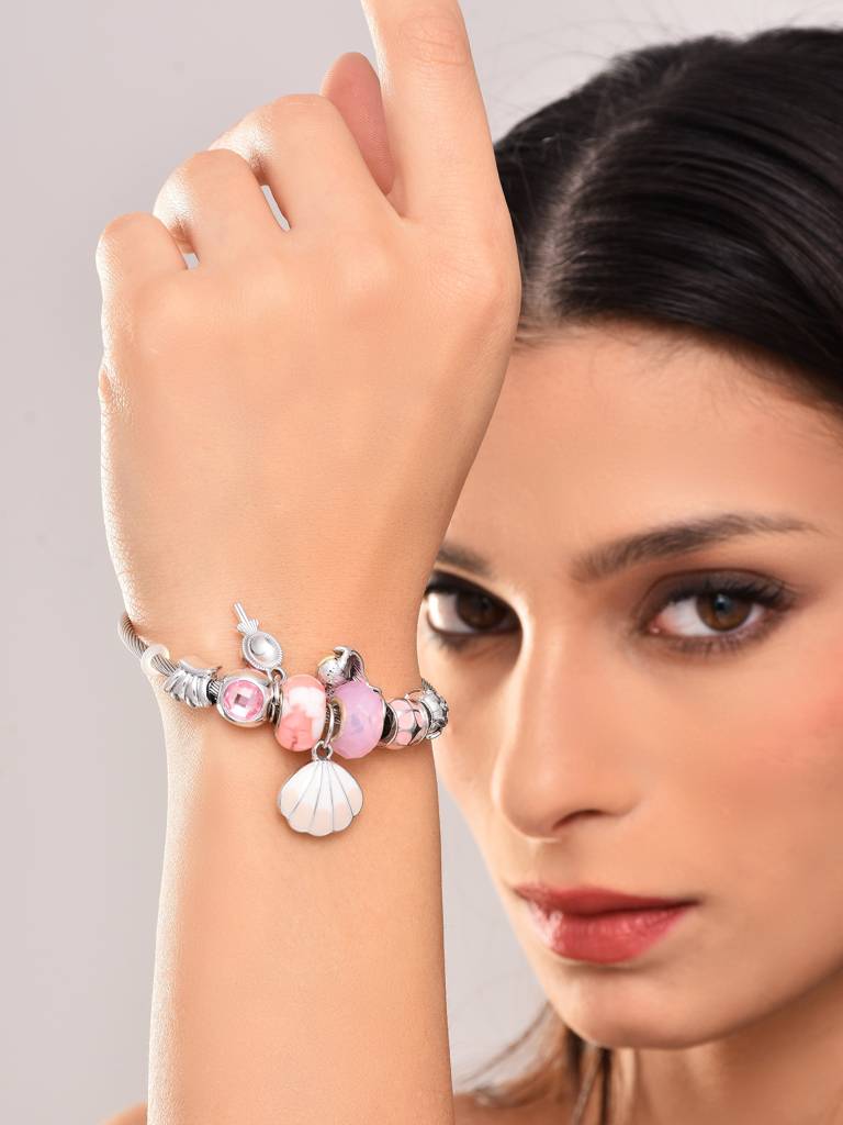 Peach Charm Adjustable Bangle : WBR146WCSLV