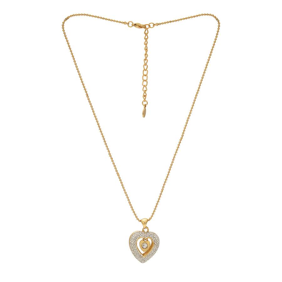 Estele Gold Plated Dancing Heart Pendant With Crystals For Women : 607PENDANT