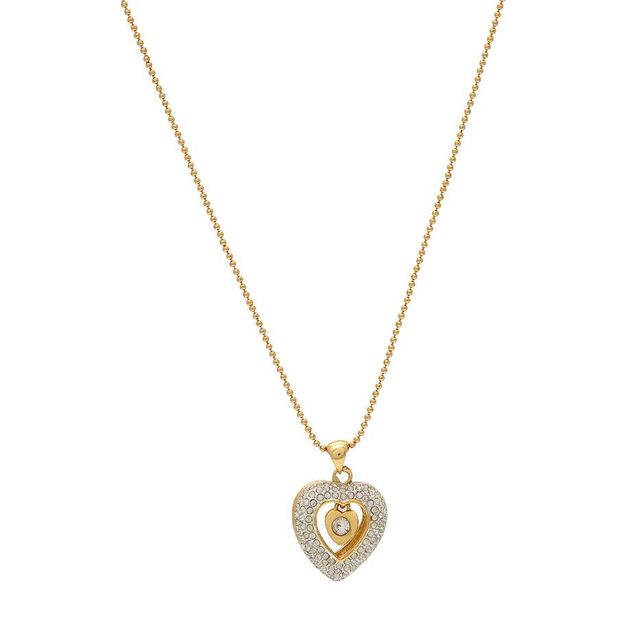 Estele Gold Plated Dancing Heart Pendant With Crystals For Women : 607PENDANT
