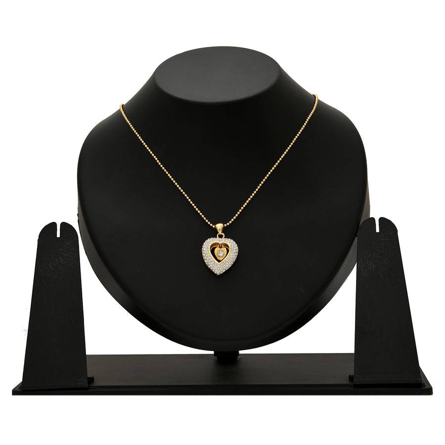 Estele Gold Plated Dancing Heart Pendant With Crystals For Women : 607PENDANT