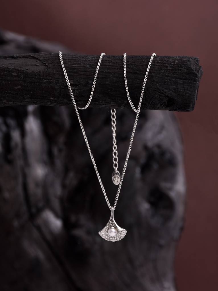 Ad Stone & Pearl Pendant Necklace : WNK94LBSLV