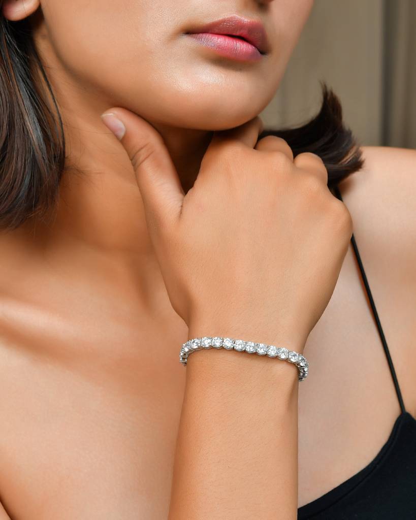 Baaraat Bracelet – 925 Silver Mozambique Stone Set Tennis Bracelet : ZIRAK-Bracelet-020