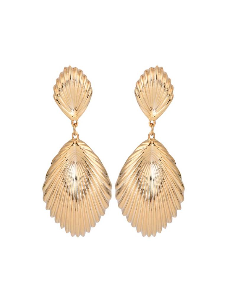 14K Gold Plated Shell Drop Earring : WER20MLGLD