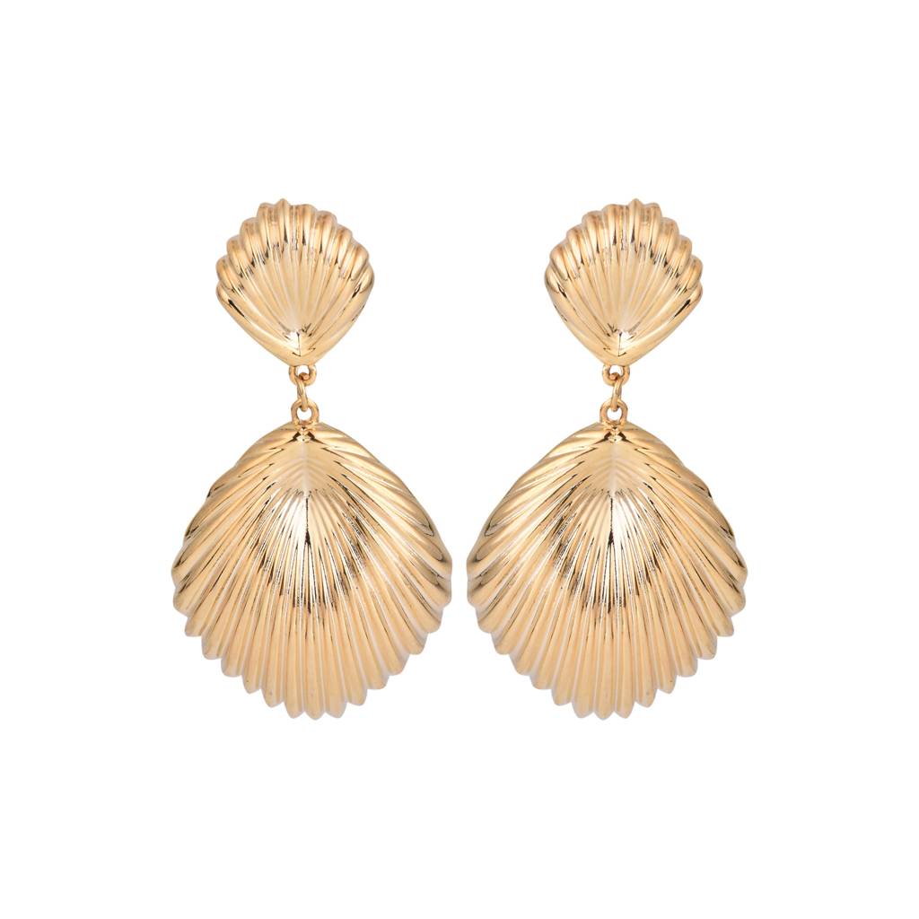 14K Gold Plated Shell Drop Earring : WER20MLGLD