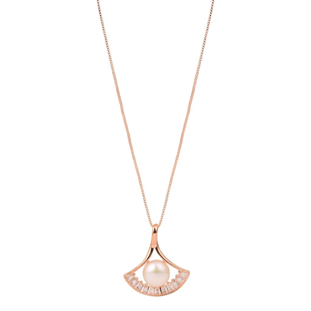 Ad Stone & Pearl Pendant Necklace : WNK94LBSLV
