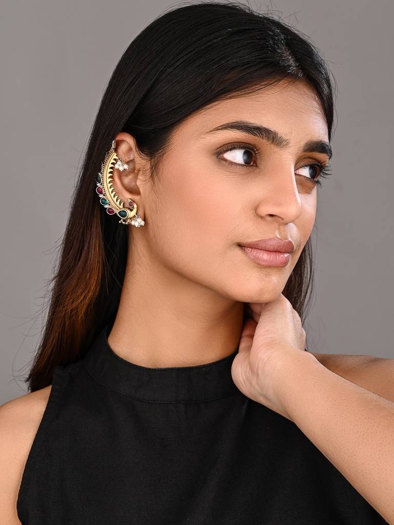 Peacock Crescent Earrings : S24ANER554MLT