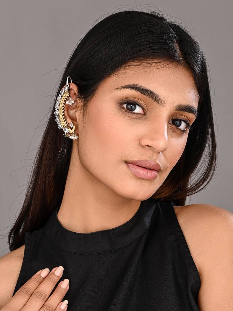 Peacock Crescent Earrings : S24ANER554GLD