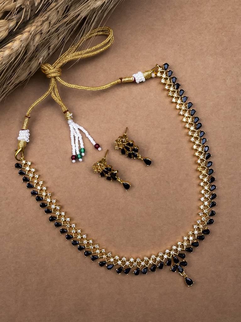 Elegant American Diamond Necklace Set : SAADS04