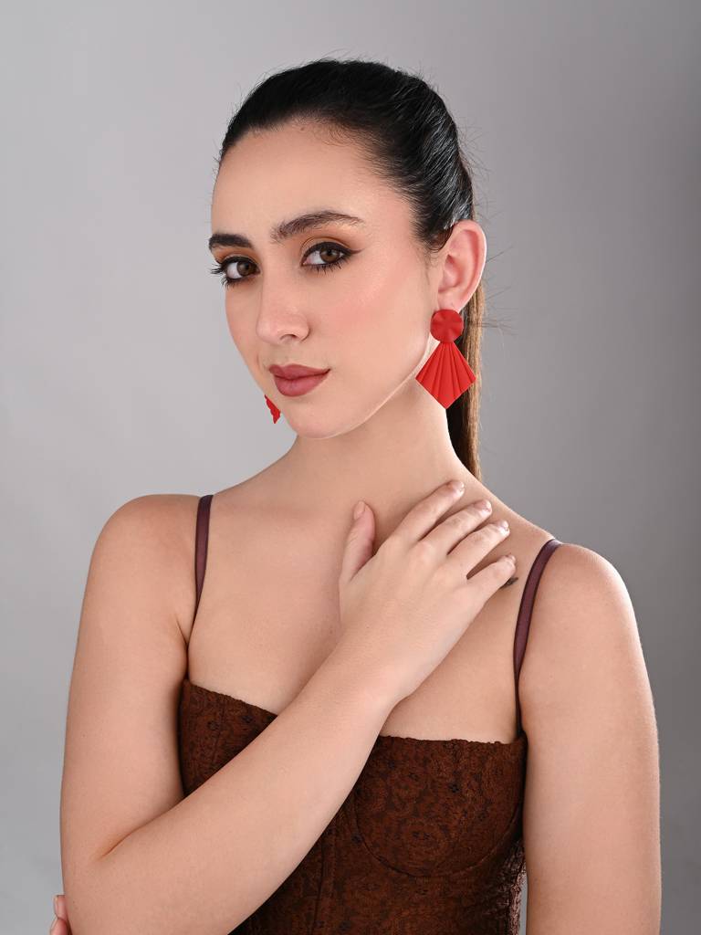 Petal Pop Fan Earrings : WER199JMRED