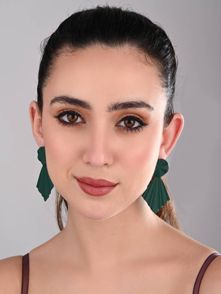 Petal Pop Fan Earrings : WER199JMDKGRN