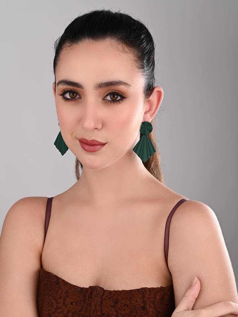 Petal Pop Fan Earrings : WER199JMDKGRN