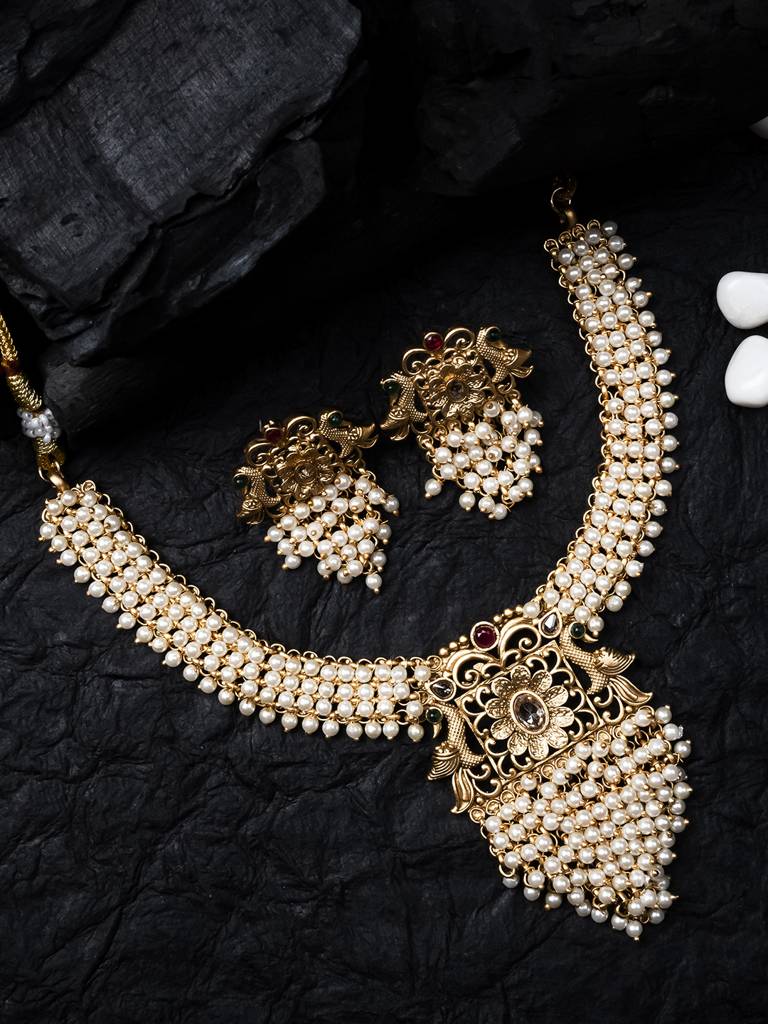 Peacock Hydra Necklace Set Green : W13White