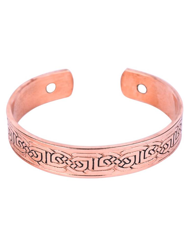 Pure Copper Magnetic Therapy Curve Band - Kada For Arthritis Relief – Adjustable, Stylish Design With 6 Po : COPPER-BAND-CURVE