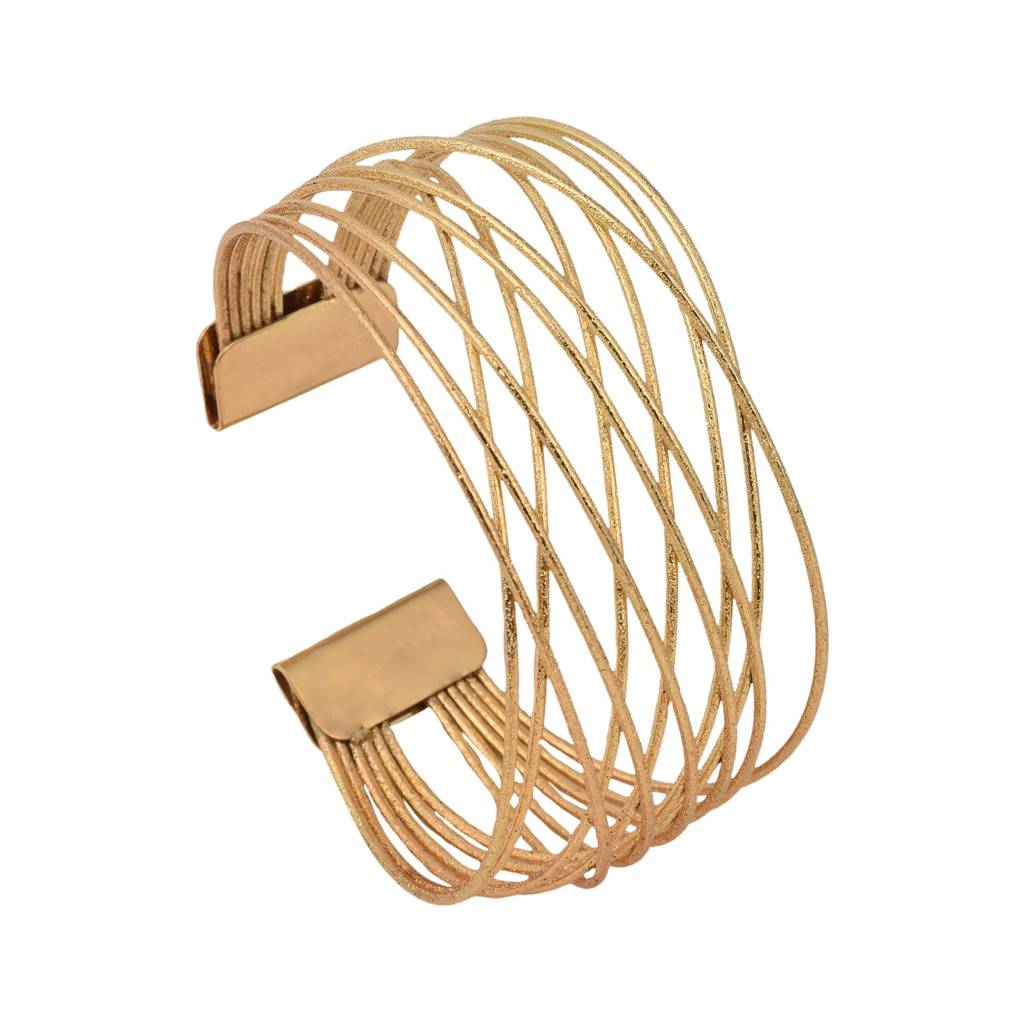 Woven Braided Gold Cuff Bracelet : WBR175ISGLD