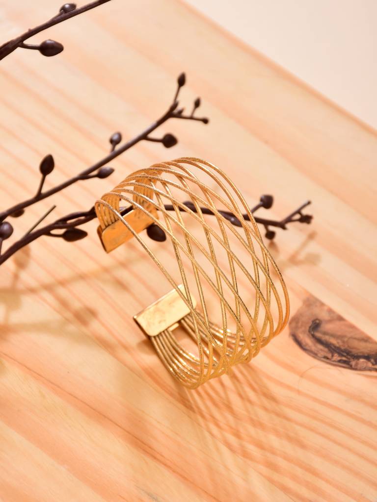 Woven Braided Gold Cuff Bracelet : WBR175ISGLD