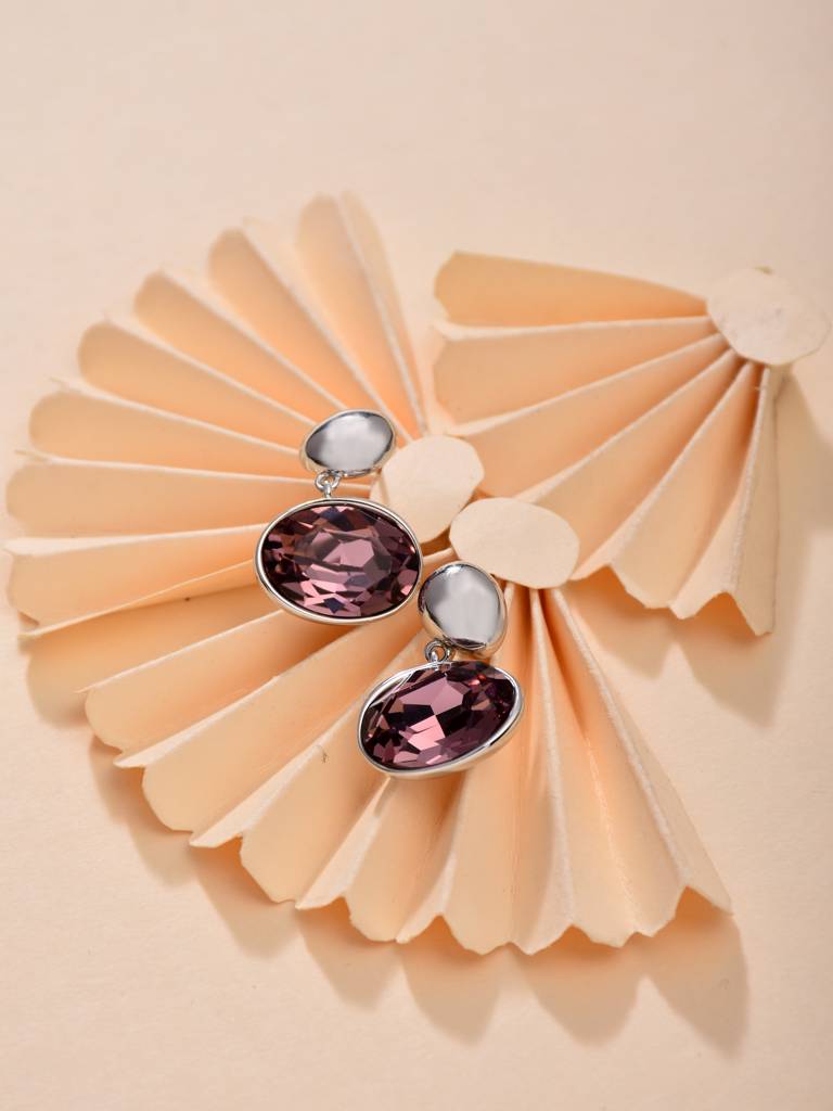 Pink Crystal Stud Earring : WER48MLPNK