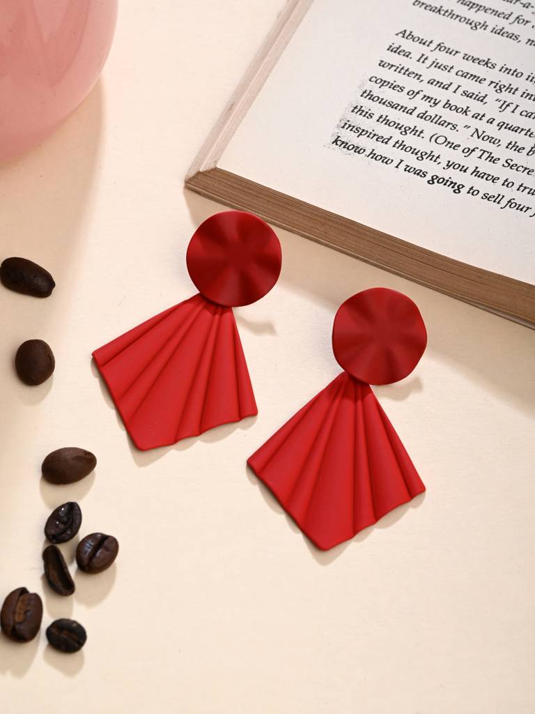 Petal Pop Fan Earrings : WER199JMRED