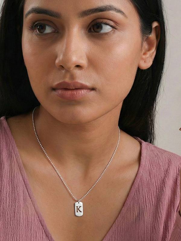 Personalized Cut-Out Initial Mini Necklace : DTCNK08SL