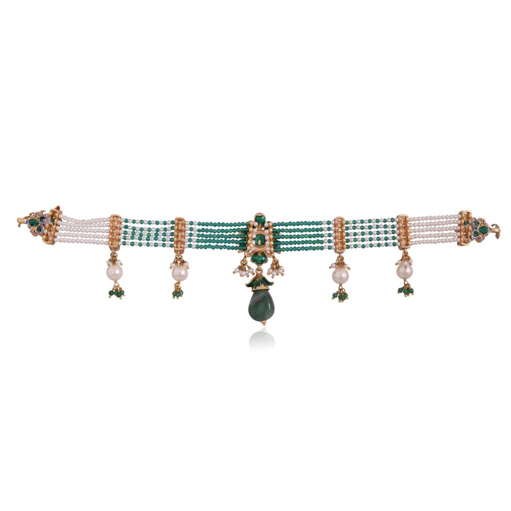 Zehra Choker Set In Jadau With Meenakari : E-CH-104