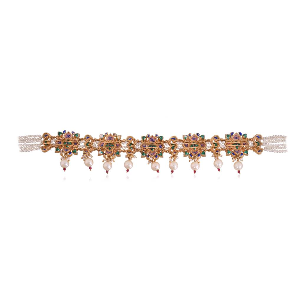 Rose Aura Jadau Choker Set : E-CH-110