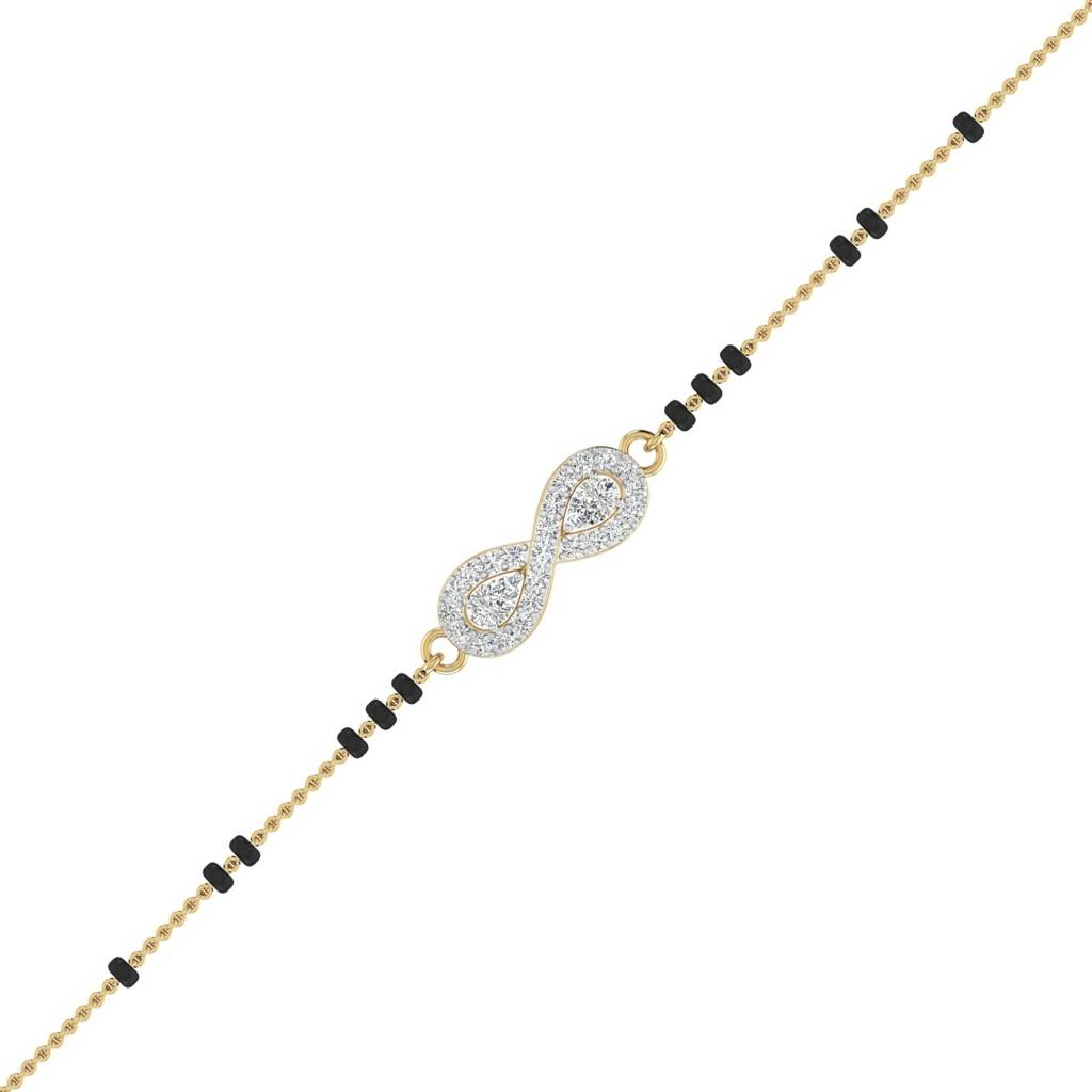 Infinity Lab Grown Diamond Gold Mangalsutra Bracelet : E00044SE504_1_3B14YDEFVSL