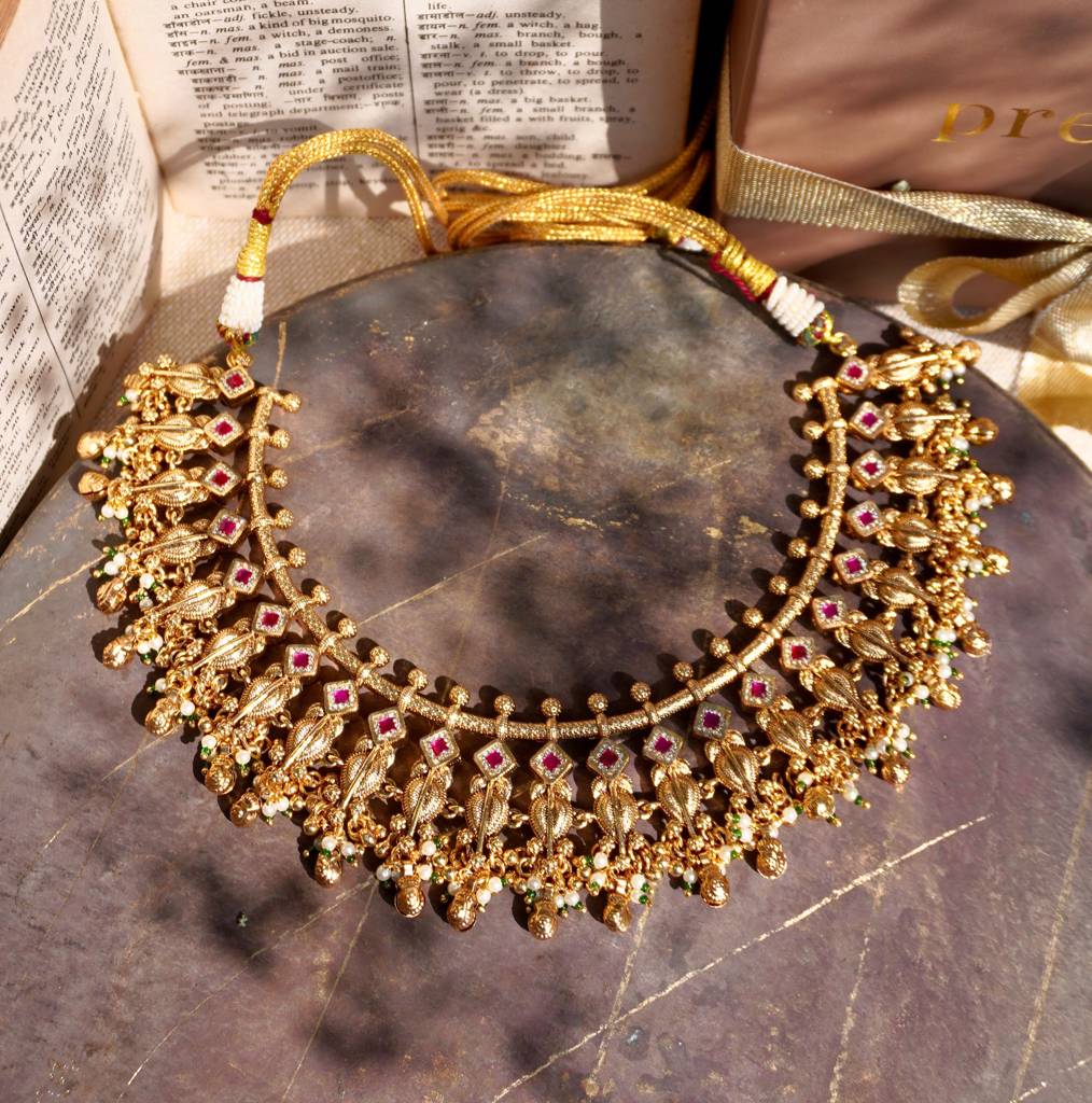 Rajyalakshmi Temple Rani Haar Set : PR-183N