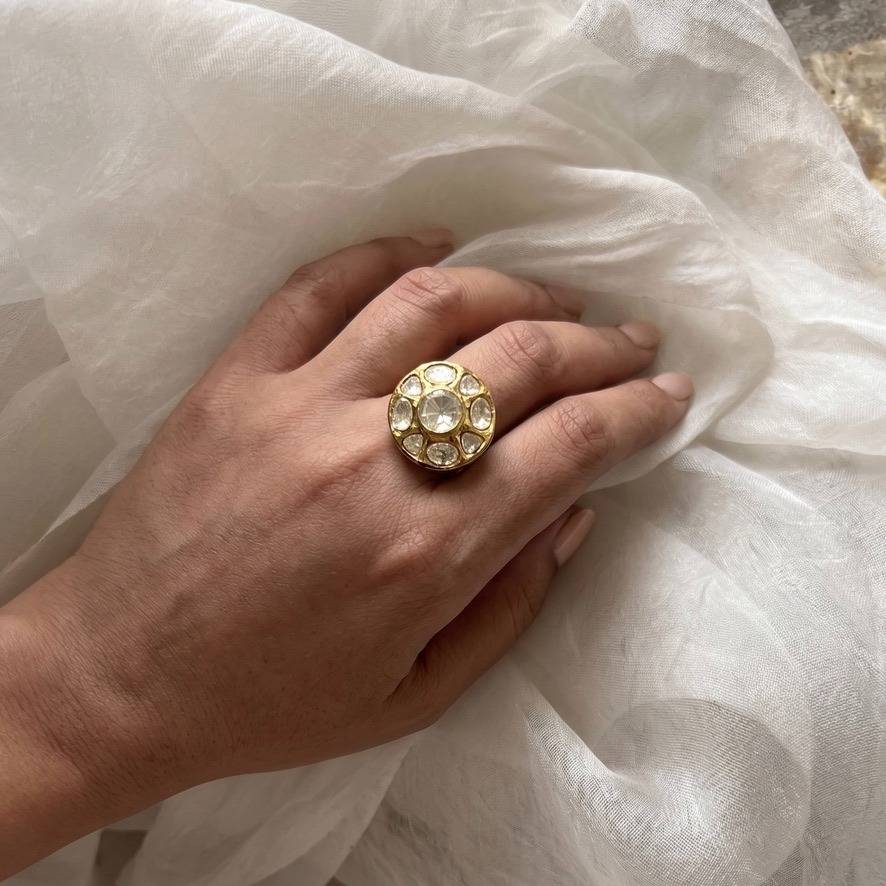 Lumi Moissanite Polki Ring : PR-271R