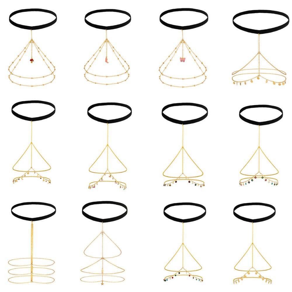 Multi Layered Thigh Leg Chain With Rhinestones (Single) : ASX1024BJ130BK