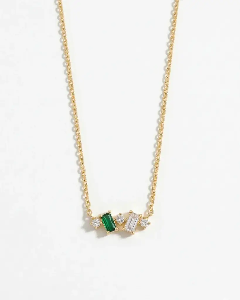Emerald Bar Necklace : TN68