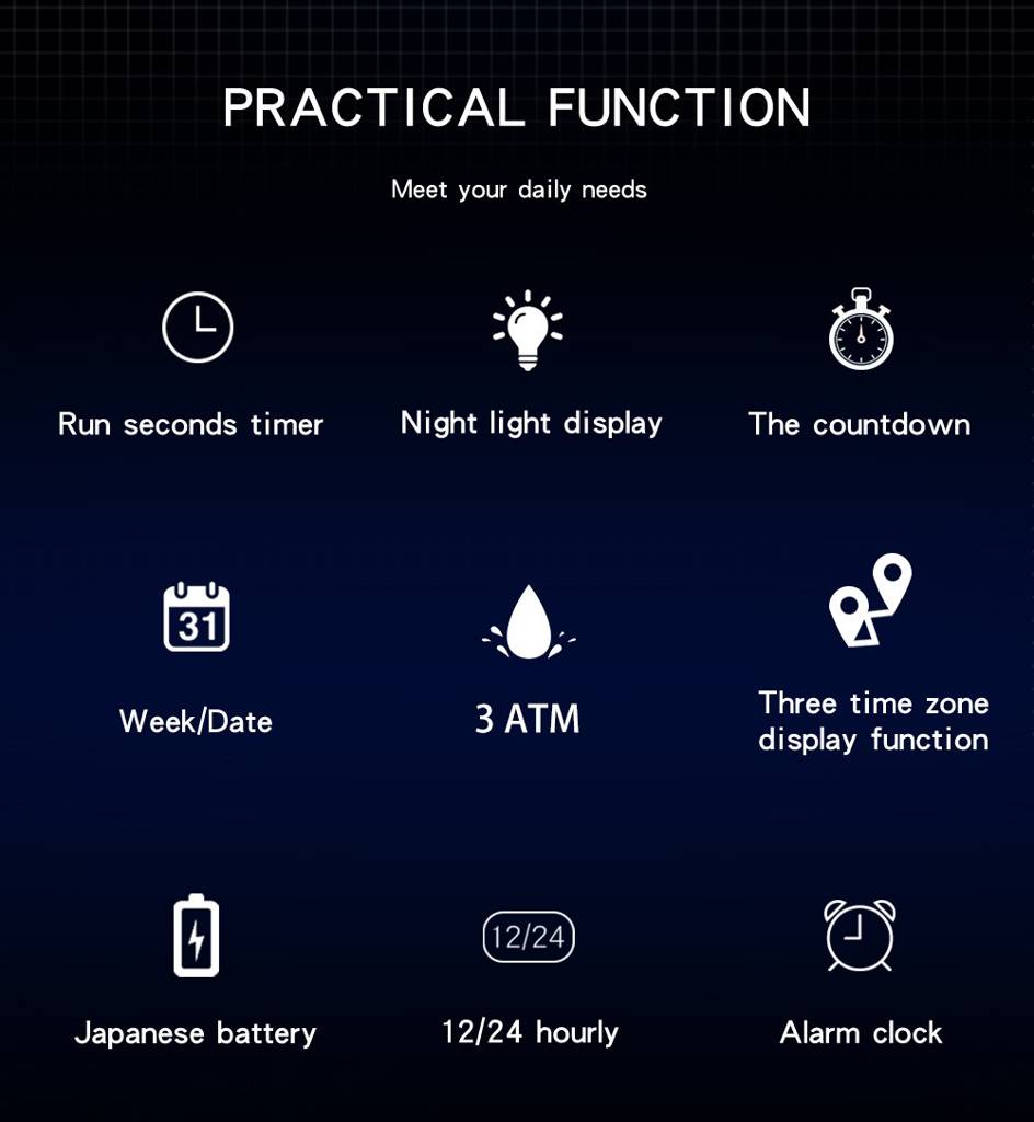 Giordano Square Analog-Digital Watch For Men – Triple Time Zone Displa, Silicone Strap : GZ-50161-02