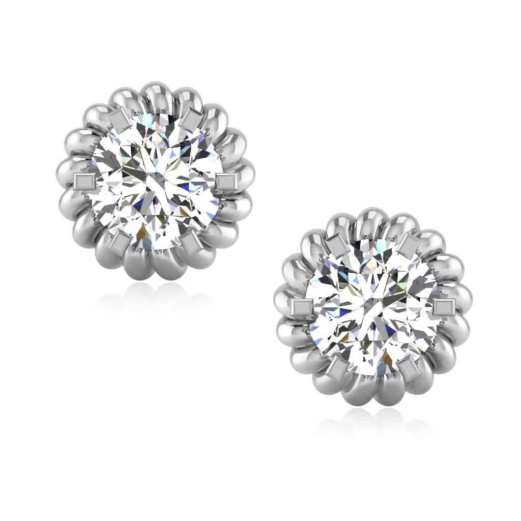 Iski Uski 925 Sterling Silver Classic Solitaire Stud Earrings