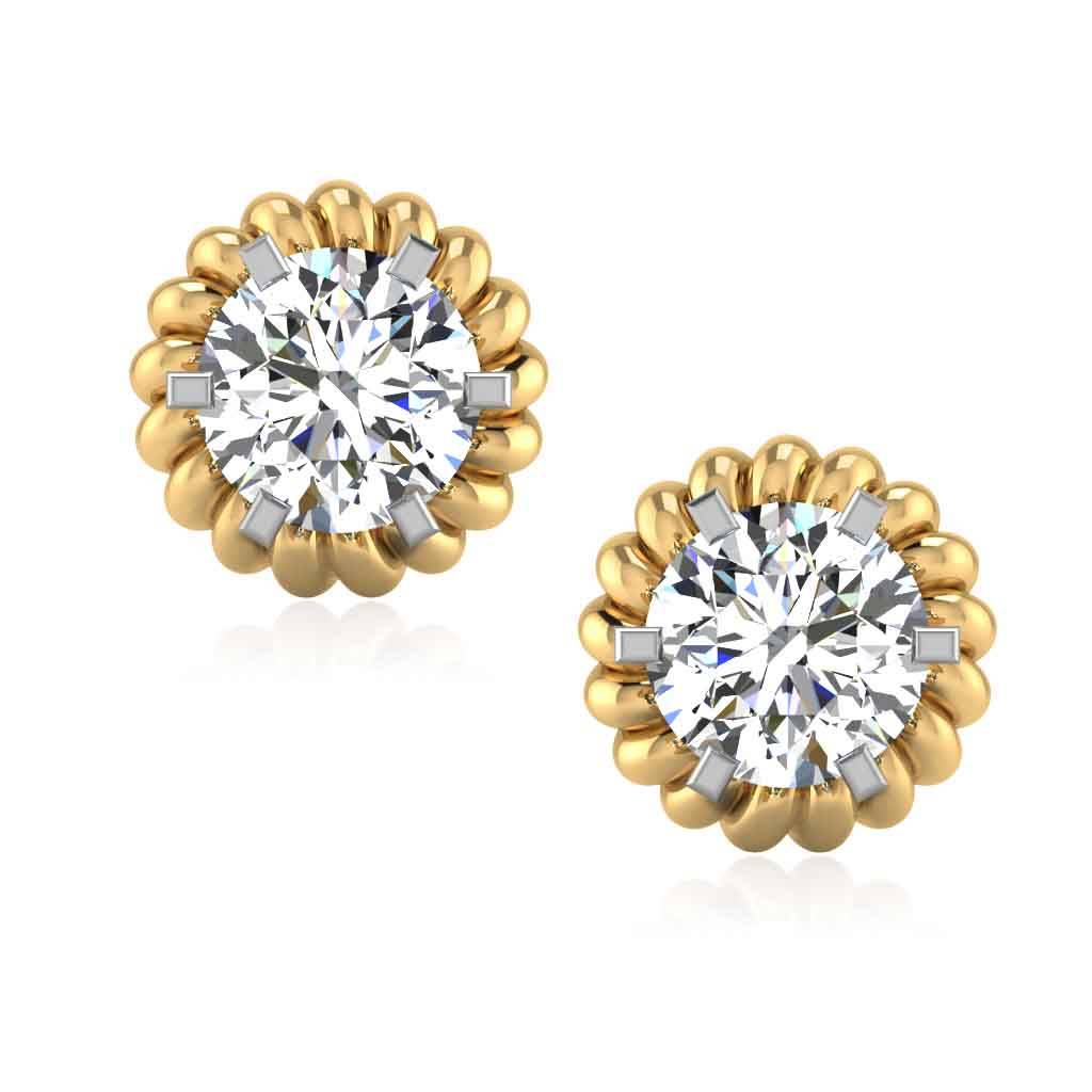 Iski Uski 925 Sterling Silver Classic Solitaire Stud Earrings