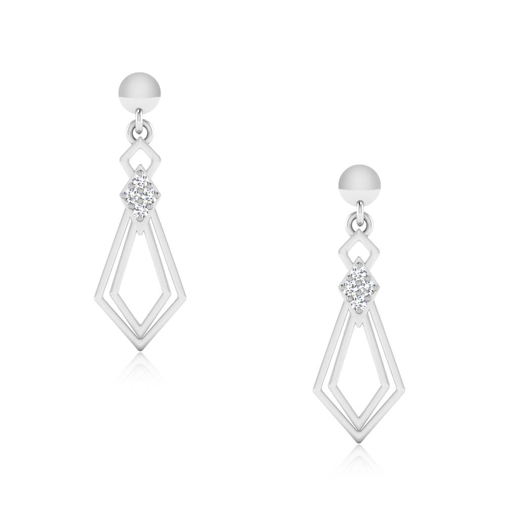 Iski Uski 925 Sterling Silver Pallavi Silver Dangler Earrings