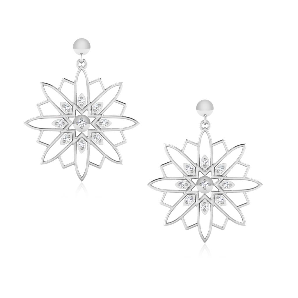 Iski Uski 925 Sterling Silver Majestic Sun Drop Earrings