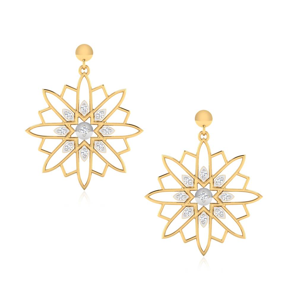Iski Uski 925 Sterling Silver Majestic Sun Drop Earrings