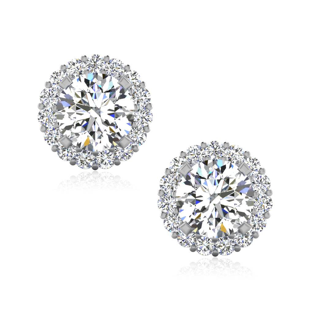 Iski Uski 925 Sterling Silver Round Classic Solitaire Stud Earrings