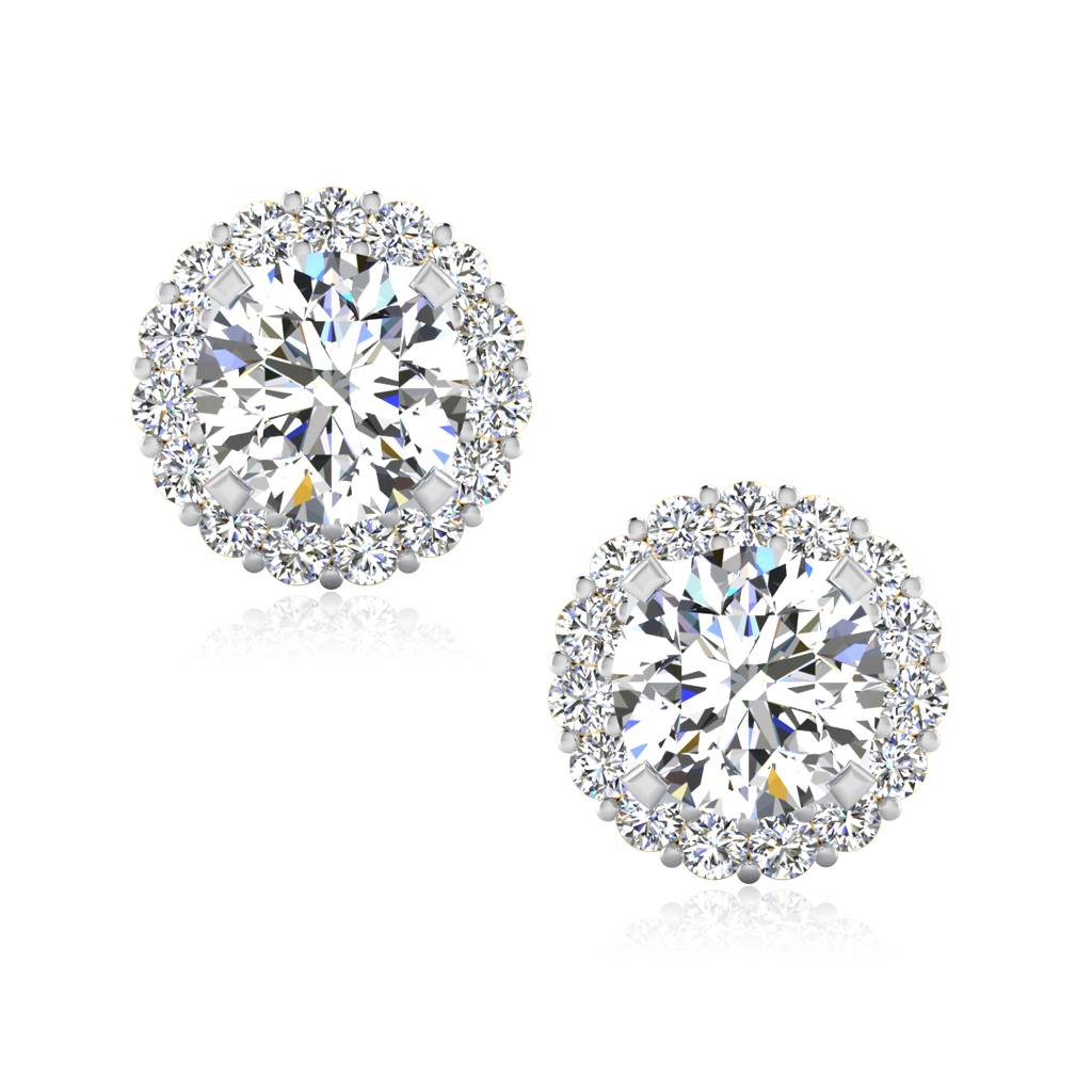 Iski Uski 925 Sterling Silver Round Classic Solitaire Stud Earrings