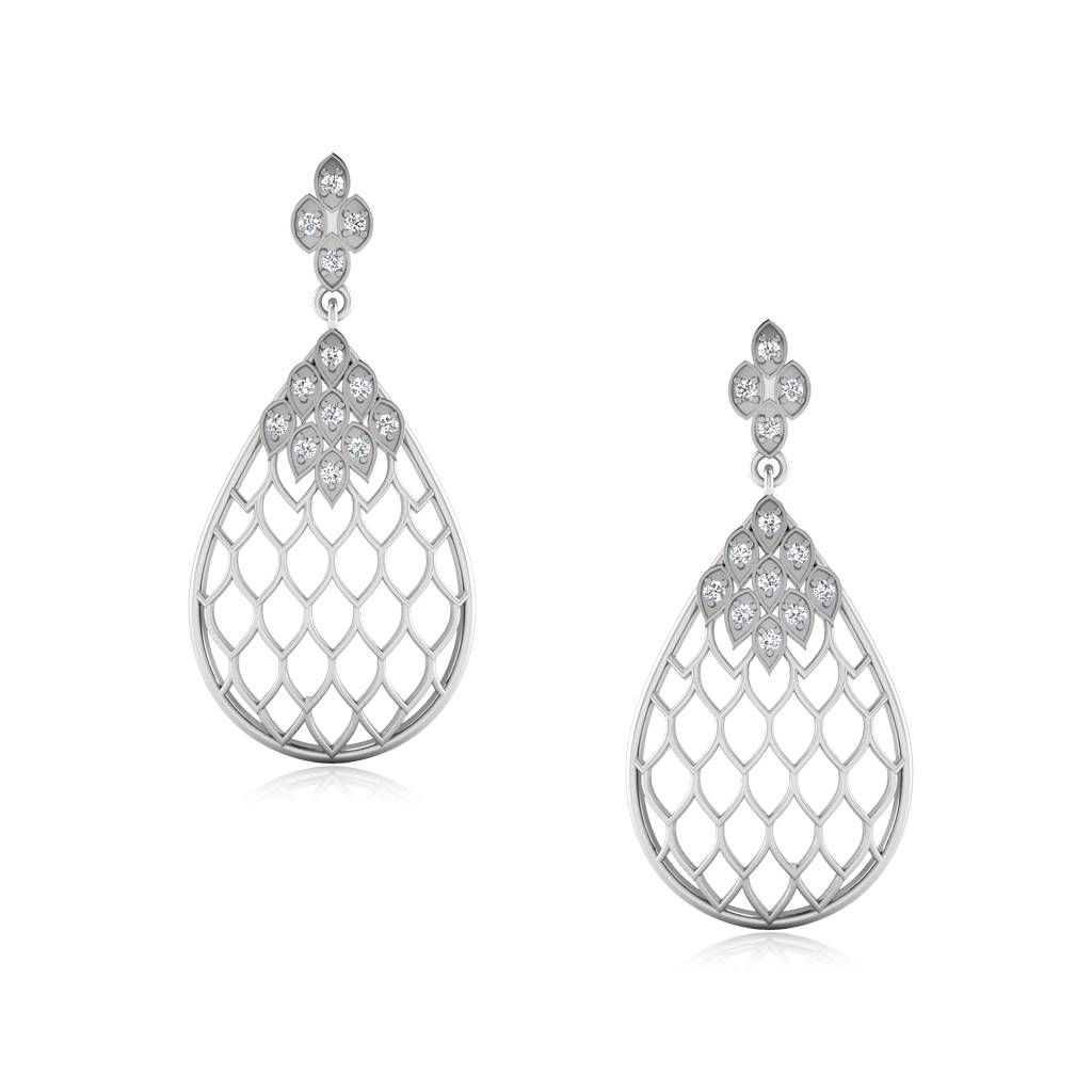 Iski Uski 925 Sterling Silver Filigree Drop Earrings