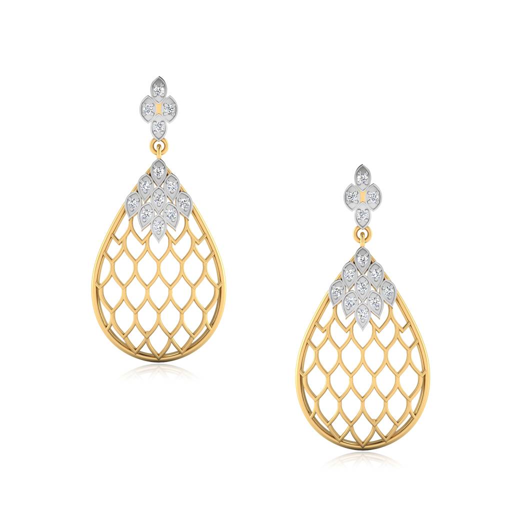 Iski Uski 925 Sterling Silver Filigree Drop Earrings