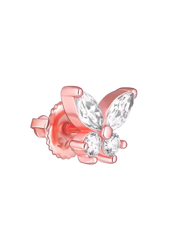 GIVA 925 Sterling Silver Rose Gold Dazzling Butterfly Earrings