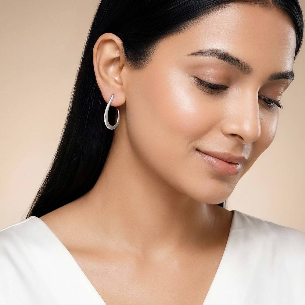925 Silver Ray J Hoop Earrings|Drops To Gift Women & Girls | With Certificate Of Authenticity And 925 Stamp | 6 Mont : ER03469