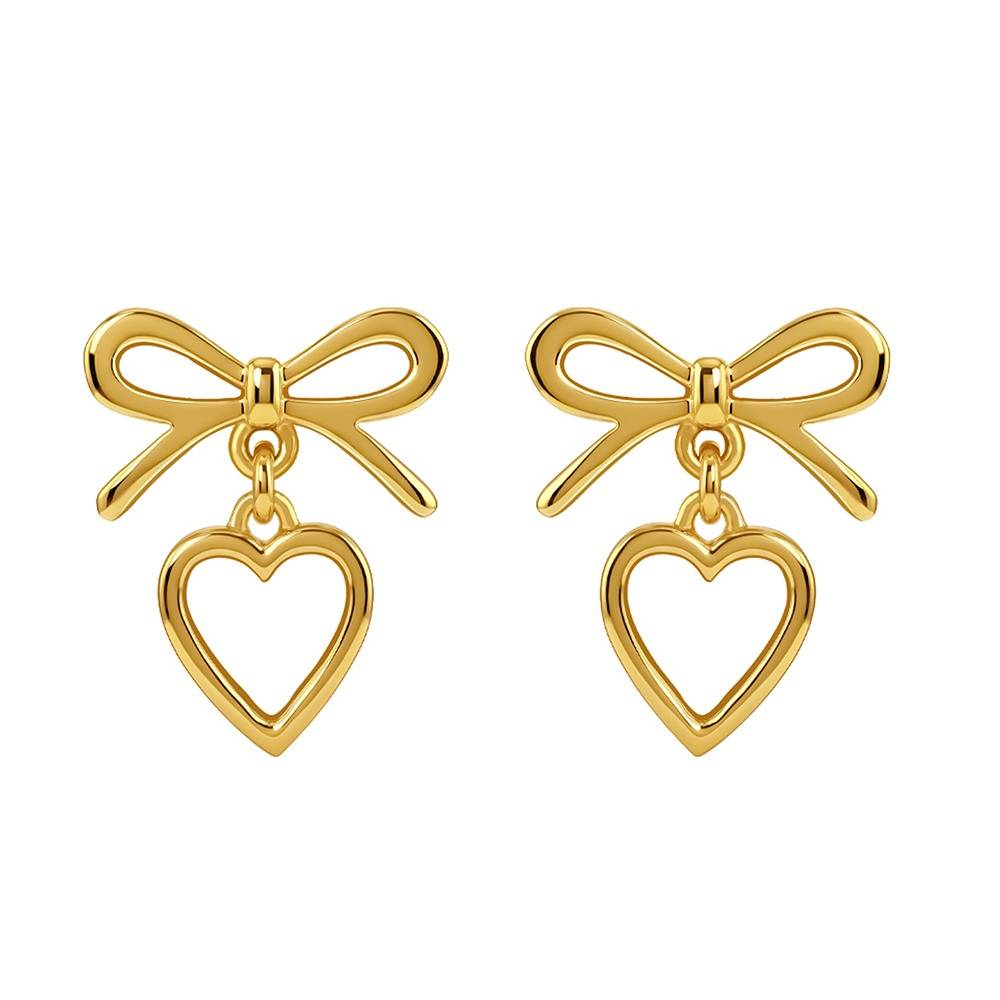 Golden Infinity Heart Earring|Drops To Gift Women & Girls | With Certificate Of Authenticity And 925 Stamp | 6 Month : ER03529