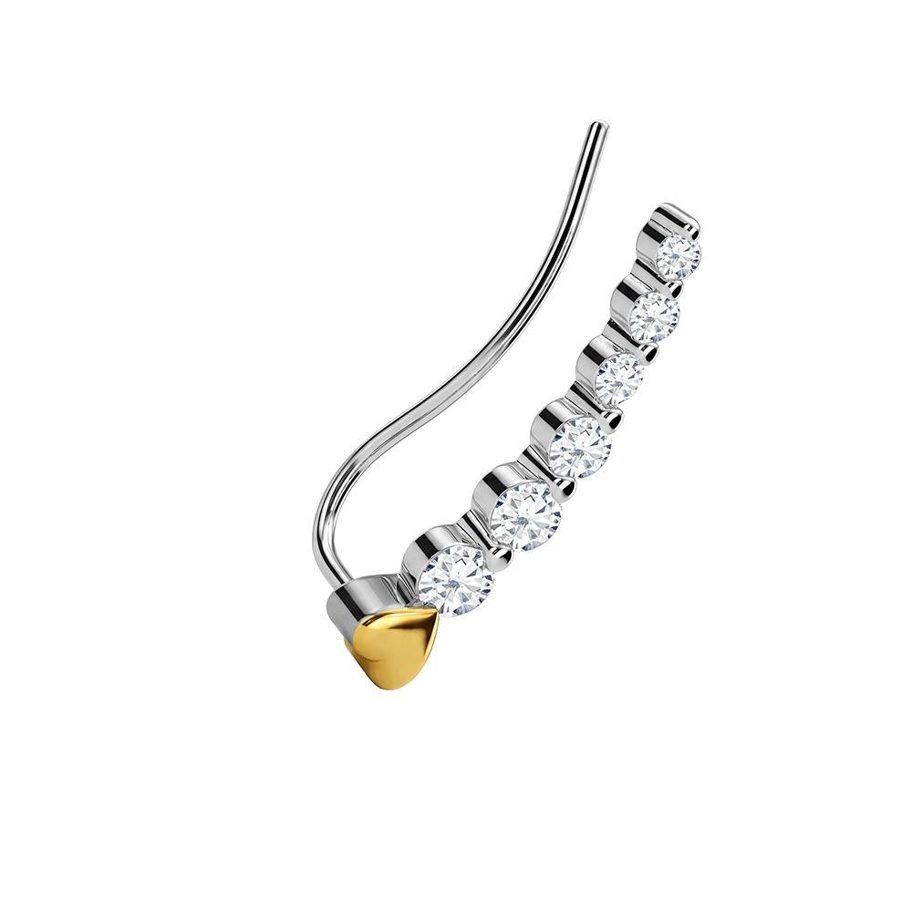 925 Silver Dual Tone Raw Edge Silver Climber Earrings|Drops To Gift Women & Girls | With Certificate Of Authenticity : ER03642