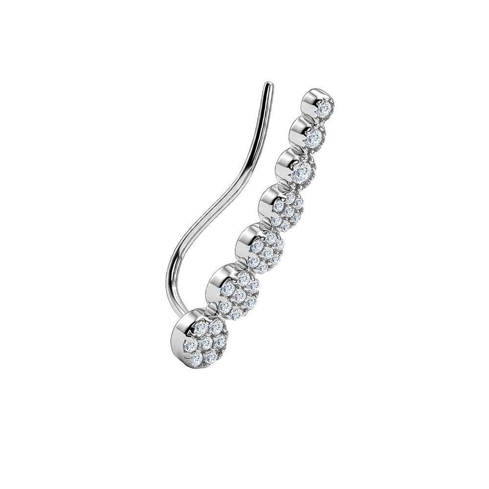 925 Silver Rise In Circles Climber Earrings|Drops To Gift Women & Girls | With Certificate Of Authenticity And 925 S : ER03645