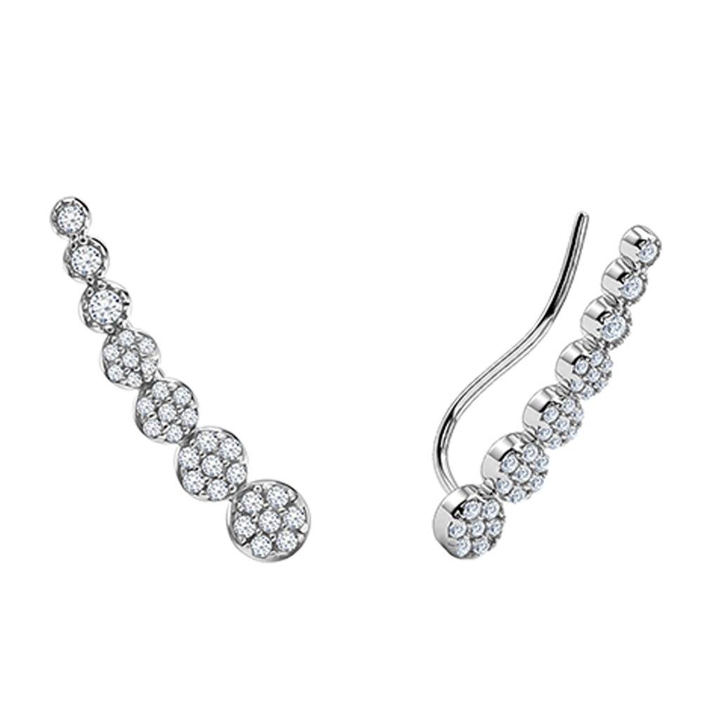 925 Silver Rise In Circles Climber Earrings|Drops To Gift Women & Girls | With Certificate Of Authenticity And 925 S : ER03645